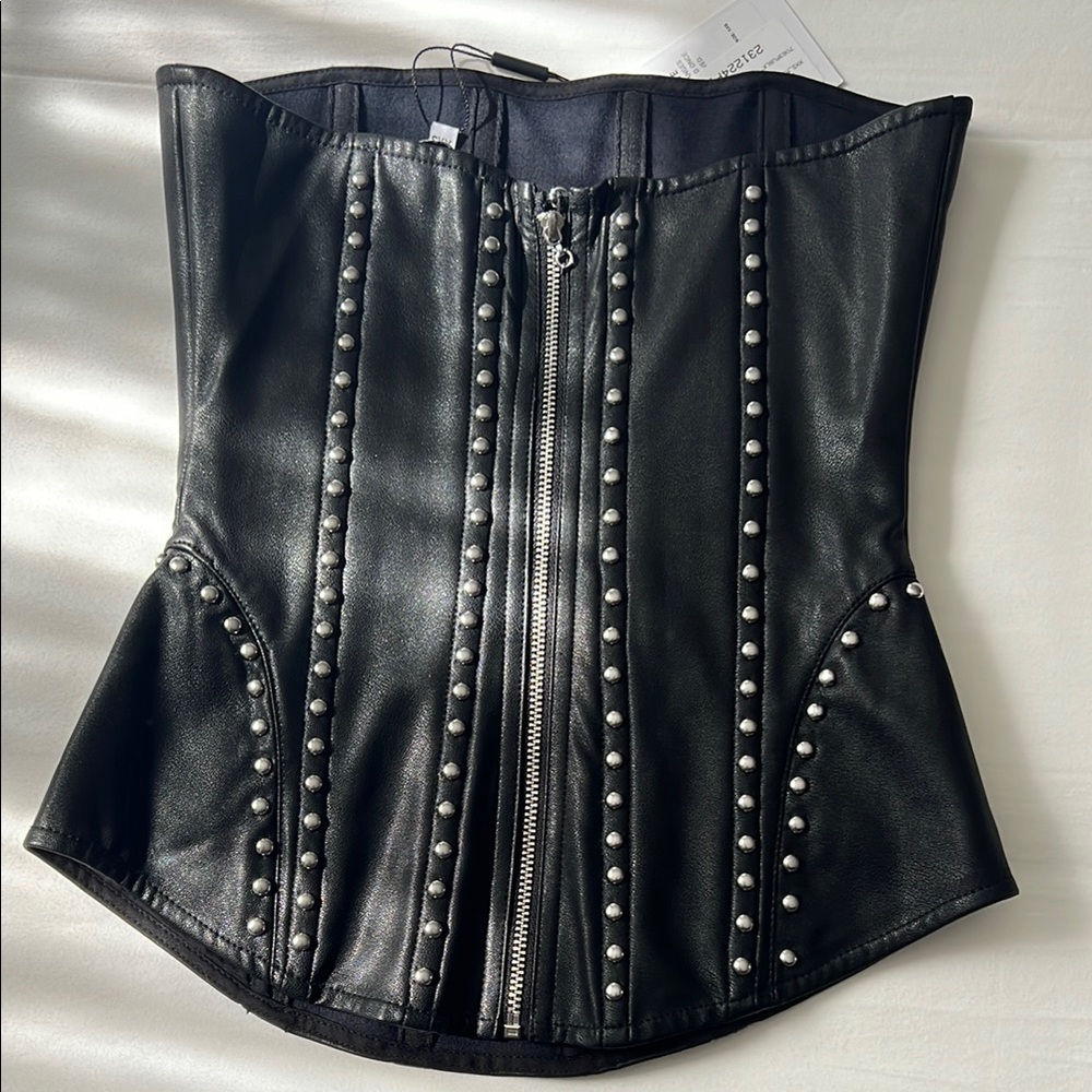 Miaou Black Studded Leather Corset - Picture 4 of 4